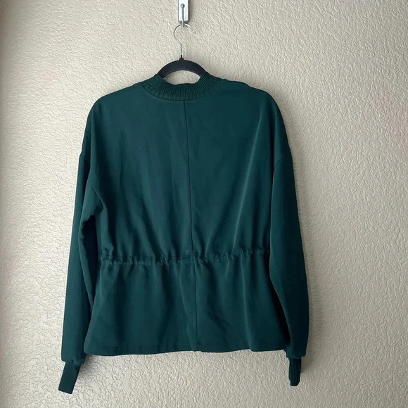 Ted Baker London Bianka Zip-Neck Blouse Size 1 4 Forest Green Mock Neck - Picture 7 of 10